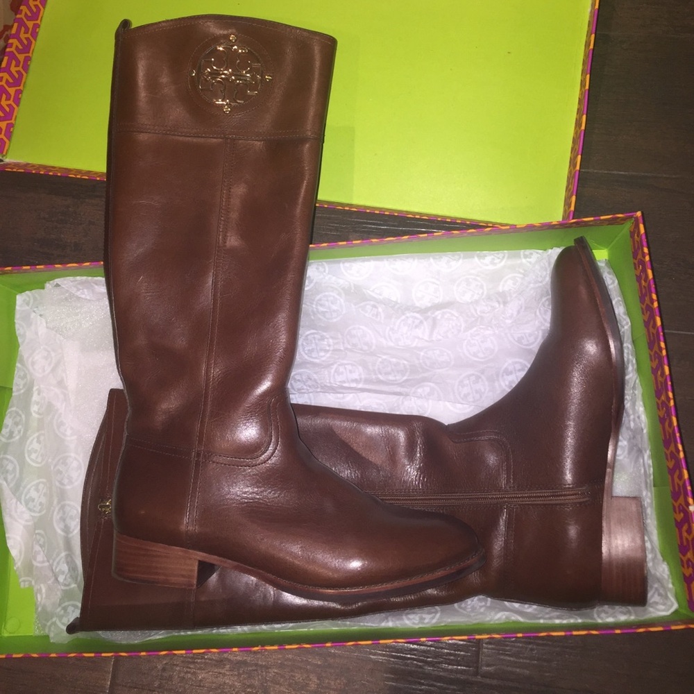 Tory Burch Kiernan Riding Boots vegan leather 10